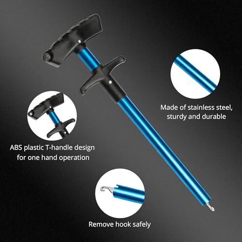 Foldable Kayak Landing Net Kit, 4PCS Fishing Tool Set | With Pliers, Fish Gripper & Hook Remover for Kayak Fishing, Boating, Shore Fishing, Freshwater & Saltwater - color: Blue 4pcs Fishing Tools Kits