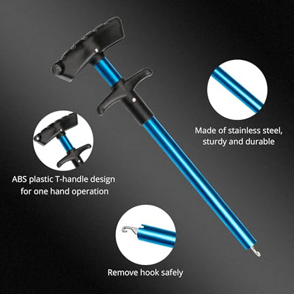 Foldable Kayak Landing Net Kit, 4PCS Fishing Tool Set | With Pliers, Fish Gripper & Hook Remover for Kayak Fishing, Boating, Shore Fishing, Freshwater & Saltwater - color: Blue 4pcs Fishing Tools Kits