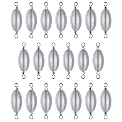 THKFISH Fishing Weights Inline Weights Trolling Sinkers Swivel Weights Quick Set Up Lead Fishing Sinker with Inner Swivel - size: 20pcs-5g(1/6 oz)