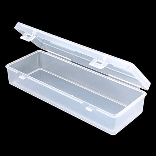 8 Pack Rectangular Clear Plastic Storage Containers | Hinged Lid, For Beads and Small Craft Items, 6.89 x 2.56 x 1.38 inch - size: 6.89 x 2.56 x 1.38 inch