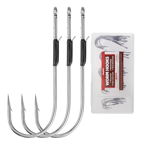 Straight Shank Baitholder Hooks – Multi-Size Fishing Hooks for Bass, Trout & Walleye – Anti-Slip Hook Design, Freshwater & Saltwater - size: Mixed Set