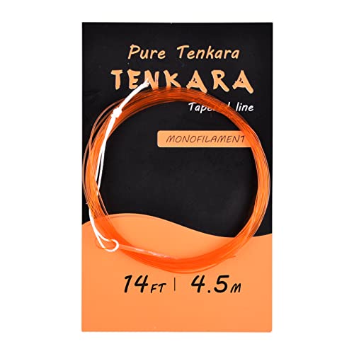 Fly Fishing Tenkara Tapered Line Hi-Vis Orange, Monofilament Tenkara Nylon Line, 11FT 12FT 13FT 15FT - style: Tk-ttl-45