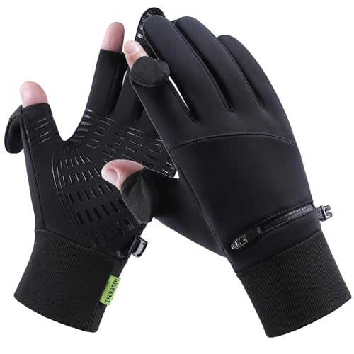 Winter Gloves for Men Women Waterproof Glove,Touchscreen Gloves Thermal Snow Gloves for Running Cycling - size: Large