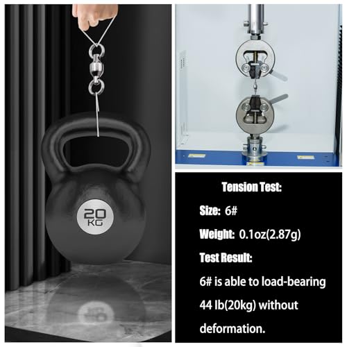 FishTrip 25/50pcs Ball Bearing Swivels with Split Rings for Saltwater | High Strength, Stainless Steel, Ball Bearing Smooth Rotation, Fishing Swivels & Snap Speed Clips Change Connector 0#-8# - size: Assorted_50pcs
