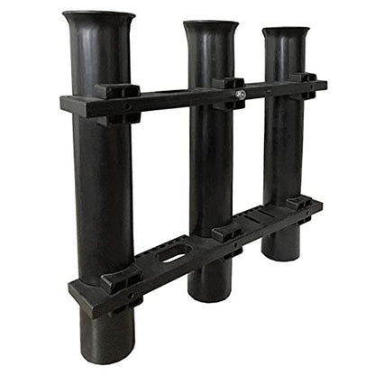 ISURE MARINE Fishing Rod Holder Bracket Wall Mounted Boat Side Mount Tool Holder Tube Links with Screws 2/3/4/6 Pole Tube (White/Black) - color: 3-Link Black