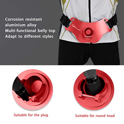 SANLIKE Fishing Belt Fight Belt Adjustable Aluminum Waist Fighting Belt Rod Holder Stand-up Fishing Belt - color: Red