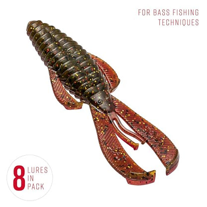 Strike King Rage Bug Fishing Lure, Soft Plastic Grub, Unique Design, Subtle Action - color: Falcon Lake Craw, size: 3.5"
