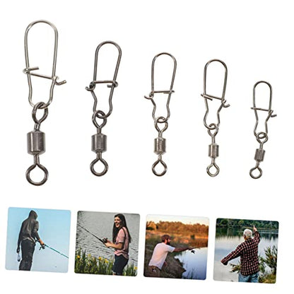 Snap Swivels Connector for Saltwater Freshwater Fishing Durable Tackle Accessories Strong Tensile