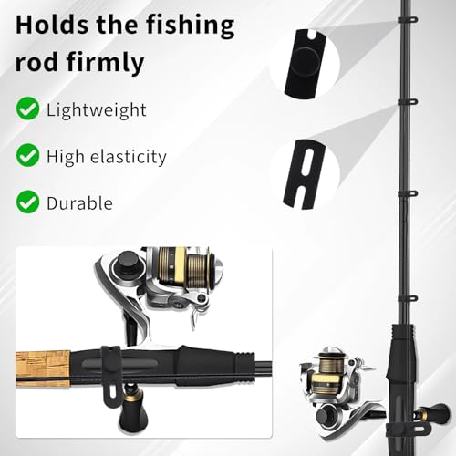 38 Pcs Silicone Fishing Rod Straps, Stretchy Fishing Rod Ties, Lightweight, Durable and Reusable,Suitable for Bundling Fishing Rods, Cables, Gardening Tools, Camping Equipment（2 Size）