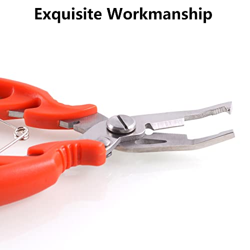 SagaSave Fishing Pliers Scissors Braid Cutters Lightweight Stainless Steel Fishing Tools Split Ring Pliers Hook Remover Multi-Tools Fishing Gripper