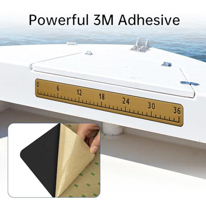 HZshark EVA Foam Fish Measuring Board, Fish Ruler with 3M Self-Adhesive Backing, 36" Fishing Tape Measure for Boats Sailboats Yachts Kayaks - color: Brown, size: 4.5"*36"