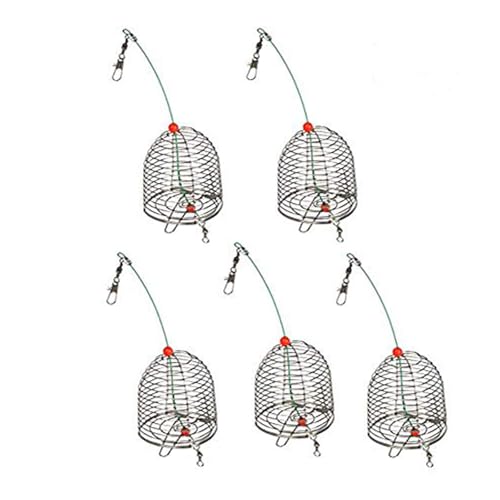 5PCS Fishing Bait Trap Cage Feeder Basket Lures Bait Fishing Accessories