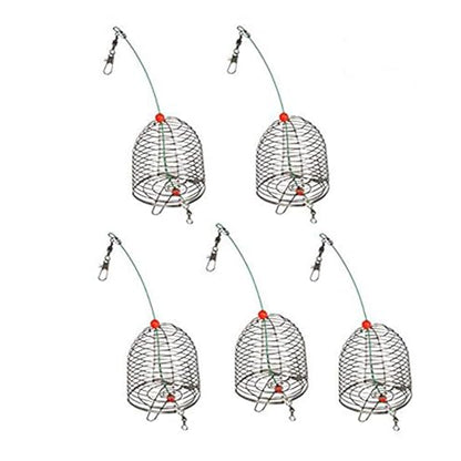 5PCS Fishing Bait Trap Cage Feeder Basket Lures Bait Fishing Accessories
