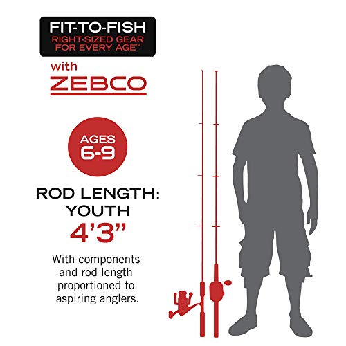 Zebco Splash Junior Spinning Reel and Fishing Rod Combo, 4-Foot 2-Piece Fishing Pole, Changeable Right- or Left-Hand Retrieve, Pre-Spooled with 6-Pound Zebco Line