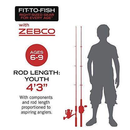 Zebco Splash Junior Spinning Reel and Fishing Rod Combo, 4-Foot 2-Piece Fishing Pole, Changeable Right- or Left-Hand Retrieve, Pre-Spooled with 6-Pound Zebco Line