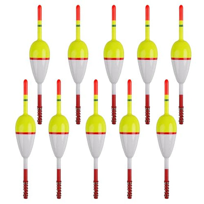 Wood Slip Bobbers Fishing Floats and Bobbers Spring Oval Stick Slip Floats for Crappie Catfish Trout Panfish Walleyes Bass Fishing 10/20pcs - color: 1.97in*0.91in*5.63in-10pcs