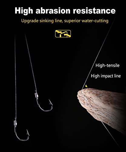 Dyxssm Small Fishing Hooks with Line, Tiny Fishing Hook on Nylon Line (Pack of 20) - size: 10#