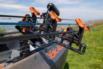 YakAttack SideStage Pro Rod Rack - Set of 2 with Style Options | Horizontal Fishing Rod Holder & Stager | Includes ClickTrac Rails & FlipGrips | Made in USA - style: Boat Track Systems