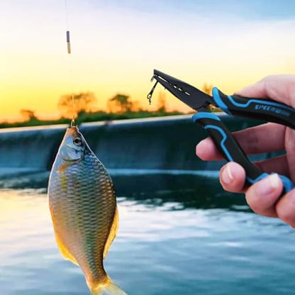 SPEEDWOX Fishing Pliers Hook Remover - Saltwater Gear With Line Cutter, Crimping Tool, Clippers, Pistol Grip Split Ring - style: Fishing Pliers with Lanyard