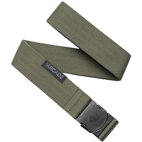 Arcade The Original Unisex Adventure Belt, Heavy Duty Elastic Webbing, Non-Metal Travel Friendly Buckle - color: Ranger - Ivy Green, size: Standard (Up to 40"); 1.5" Wide