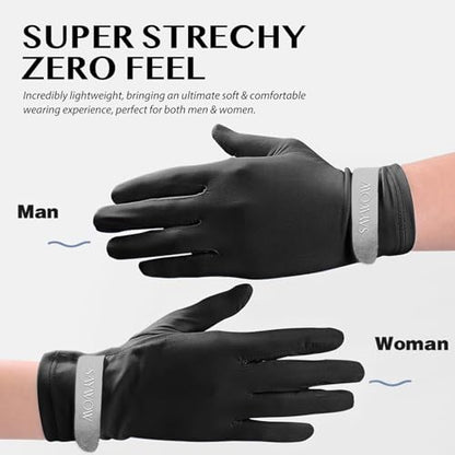 SayWow Driving Gloves Women for Sun UV Protection UPF 50+ Touchscreen Full Finger - color: Black