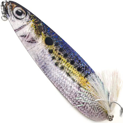 Magnum Flutter Spoon Deep Sea Jigging Fishing Lures, 7.5-9 Inch Large Hard Metal Sinking Trolling Casting Striper Fishing Spoon Baits for Striped Bass, Salmon, Walleye, Saltwater, Freshwater - color: A2 - 8" Classic - Menhaden