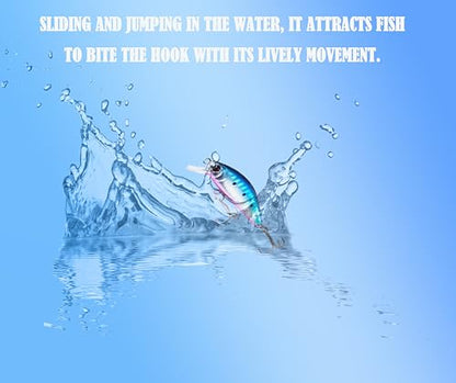 3D Eyes Artificial Crankbait Fishing Lures Kit Jerkbaits for Bass Lures - color: 10pcs minnow lures with bill