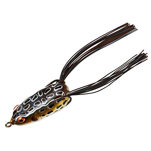 Booyah Pad Crasher Jr Topwater Bass Fishing Hollow Body Frog Lure with Weedless Hooks - color: Cricket Frog