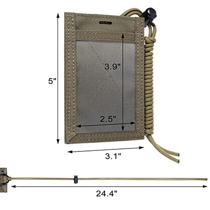 OneTigris Tactical ID Card Holder Hook & Loop Patch Badge Holder Neck Lanyard Key Ring and Credit Card Organizer - color: Camo