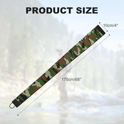 Neoprene Camo Fishing Rod Sleeves,Fishing Pole Sleeves,Fishing Rod Socks | UV Resistance,Puncture Resistant, Protect Casting, Spinning, Trolling Fishing Rods, Storage, tangled-free,75in,68in,60in - color: 2-Deep Green Camo, size: 69"