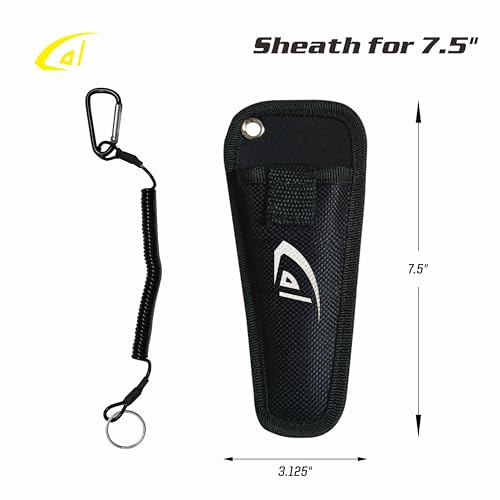 danco Aluminum 7.5" Center Fishing Cutter with Sheath, Fishing Line and Wire Cutter, Saltwater Safe, Fresh/Saltwater Fishing - style: Center Cutter