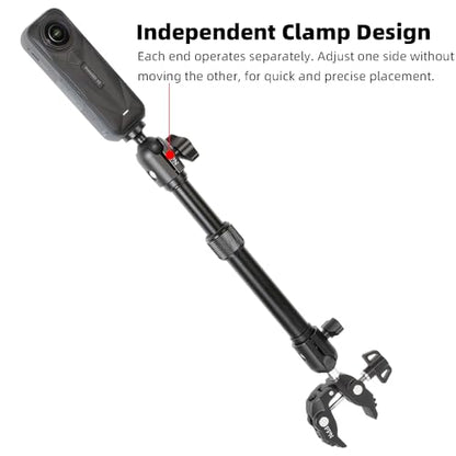 All-Aluminum Extension Double Socket Arm, Adjustable Telescopic Mounting Arm 8.6 to 11.3 Inch, Compatible with RAM B Size Mounts and Other Industry Standard 1" / 25mm Ball Component - size: 8.6 to 11.3"