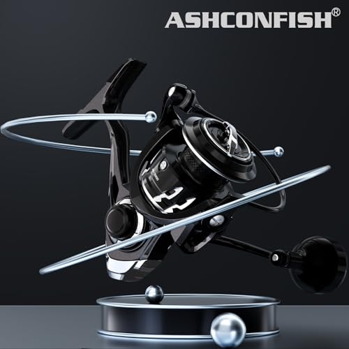 Ashconfish AK Spinning Reel -Ultra-Strong Aluminum Body, Over 25lbs Drag, Anti-Reverse Bearings, 8+1 Double-Shielded Stainless-Steel BB Design for Saltwater & Freshwater Fishing - size: 3000