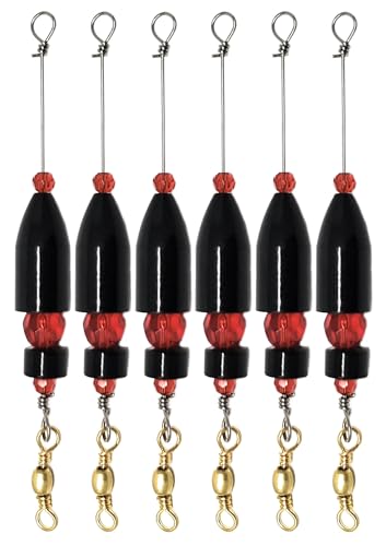 Reaction Tackle Carolina Rigs for Bass Fishing- Freshwater Saltwater - Brass Pre Rigged Kit- Fishing Weights Barrel Sinkers 6-Pack - color: Black, size: 1 Oz