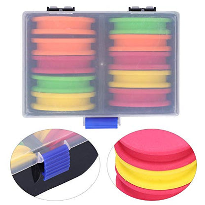 VBESTLIFE Box of 10pcs Fishing Foam Spools, Mix Color Line Storage Foam Spools Fishing Winding Board Fishing Tackle