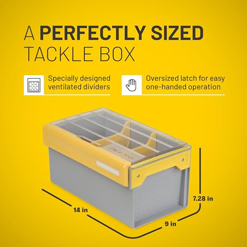 Plano EDGE Premium Plastics and Bulk Tackle Utility Box, Clear and Yellow, Rust-Resistant, Waterproof Bulk Premium Storage Organizer for Plastic Tackle - size: One-Size, style: Plastics