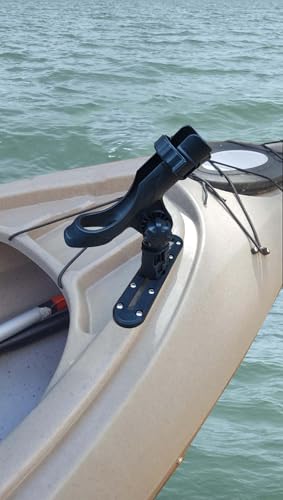 Brocraft Power Lock Rod Holder with Fishing Kayak Track Adaptor/Kayak Track Rod Holder - color: Standard