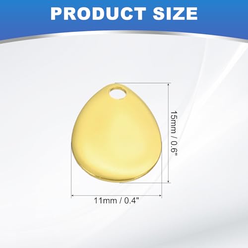 PATIKIL Fishing Lure Blades Willowleaf Lure Making - color: Golden, size: 0.6"x0.4"