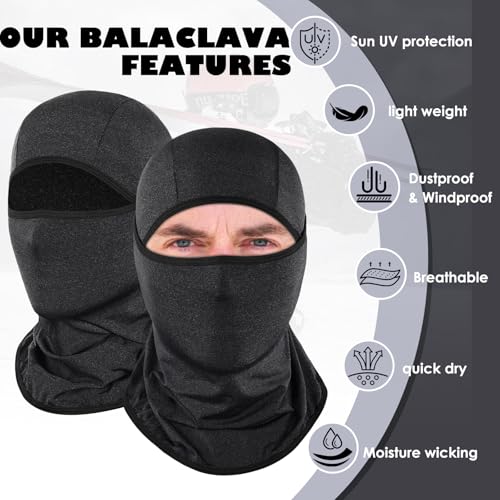 Achiou Ski Mask Balaclava Shiesty, Cooling Ice Silk Motorcycle Face Cover | Ski Mask for Men/Women,Breathable Face Mask,Thin Summer Balaclava,Versatile Use for Skiing Moto,UV Protection,Helmet Friendly - color: Hemp Black