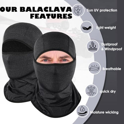 Achiou Ski Mask Balaclava Shiesty, Cooling Ice Silk Motorcycle Face Cover | Ski Mask for Men/Women,Breathable Face Mask,Thin Summer Balaclava,Versatile Use for Skiing Moto,UV Protection,Helmet Friendly - color: Hemp Black