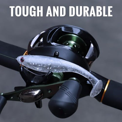 TRUSCEND Shadtale Easy Catch Soft Fishing Lures, Unique Vibration and Action for Various Rigs, Paddle Tail Swimbaits Trailer for Bass, Trout, Crappie, Walleye, Redfish, Saltwater & Freshwater Fishing - color: 2.5",24pcs,0.07oz