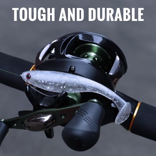 TRUSCEND Shadtale Easy Catch Soft Fishing Lures, Unique Vibration and Action for Various Rigs, Paddle Tail Swimbaits Trailer for Bass, Trout, Crappie, Walleye, Redfish, Saltwater & Freshwater Fishing - color: 2.5",24pcs,0.07oz