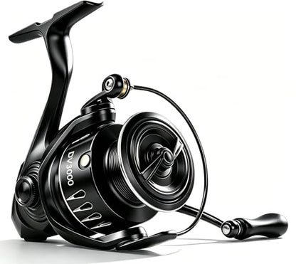 Jenseits Lightweight Spinning Fishing Reel, Sealed Carbon Fiber Up to 20 LB Max Drag, 5+1/6+1BB for Freshwater, 5.2:1 Gear Ratio,CNC Aluminum Spool,1000 Perfect for Ice Fishing, 2000-5000 Series - size: 3000
