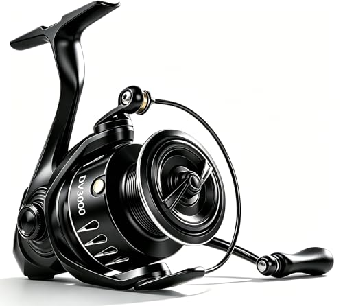 Jenseits Lightweight Spinning Fishing Reel, Sealed Carbon Fiber Up to 20 LB Max Drag, 5+1/6+1BB for Freshwater, 5.2:1 Gear Ratio,CNC Aluminum Spool,1000 Perfect for Ice Fishing, 2000-5000 Series - size: 3000