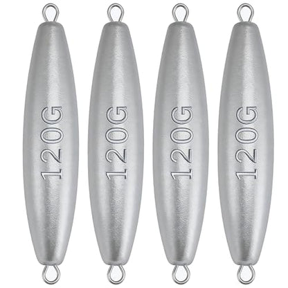 Trolling Weights Inline Fishing Weights Sinkers Double Ringed Weights for Saltwater Freshwater Fishing Get Lures Deeper 1oz to 5oz - style: 4 Ounce-4pcs