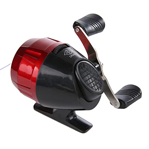 High Strength Spincast Fishing Reel,Easy to Use Push Button Casting Design,Instant Anti Reverse Clutch,Slingshot Outdoor Shooting Harpoon Dart Reel for Fishing Lovers,Beginners - color: Red