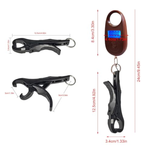 Fish Weight Scale Small Portable Handheld Compact | Scale Fish Controller for Fishing - color: Coffee