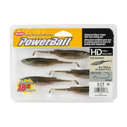 Berkley PowerBait Drip Swimmer Fishing Soft Bait - color: HD Spottail Shiner, size: 4"