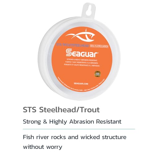 Seaguar STS Trout/Steelhead Freshwater 100% Fluorocarbon Fishing Line Leader, Multiple Sizes - size: 12lbs/100yds