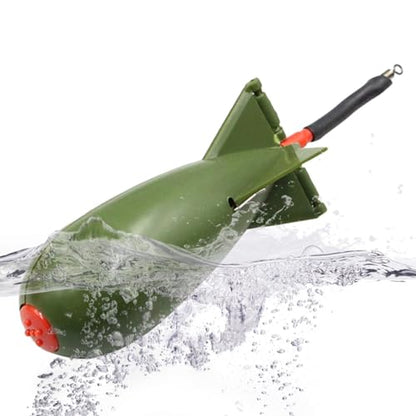 Rocket Bait Feeder - Lightweight Fishing Bait Feeder, Carp Fishing Feeder with Rocket Shape | Carp Fishing Tackle, Fishing Lure, Fishing Bait Cage Float Thrower Suitable for Swimbait Swimming Lures - color: Green